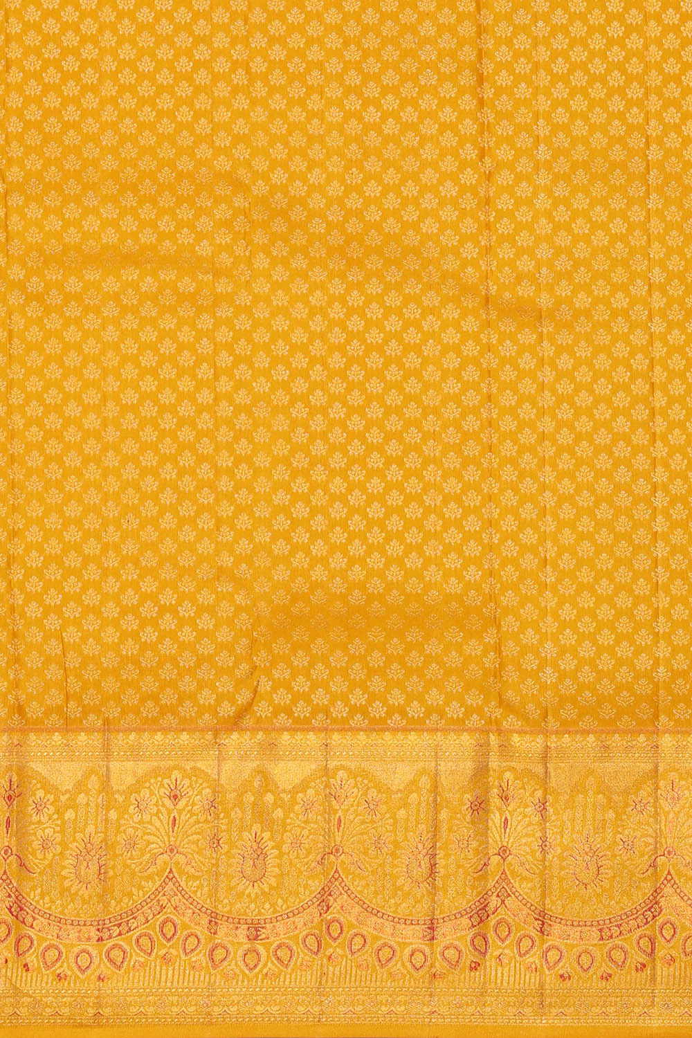 Image of Kanchipattu Mustard Yellow Brocade Saree