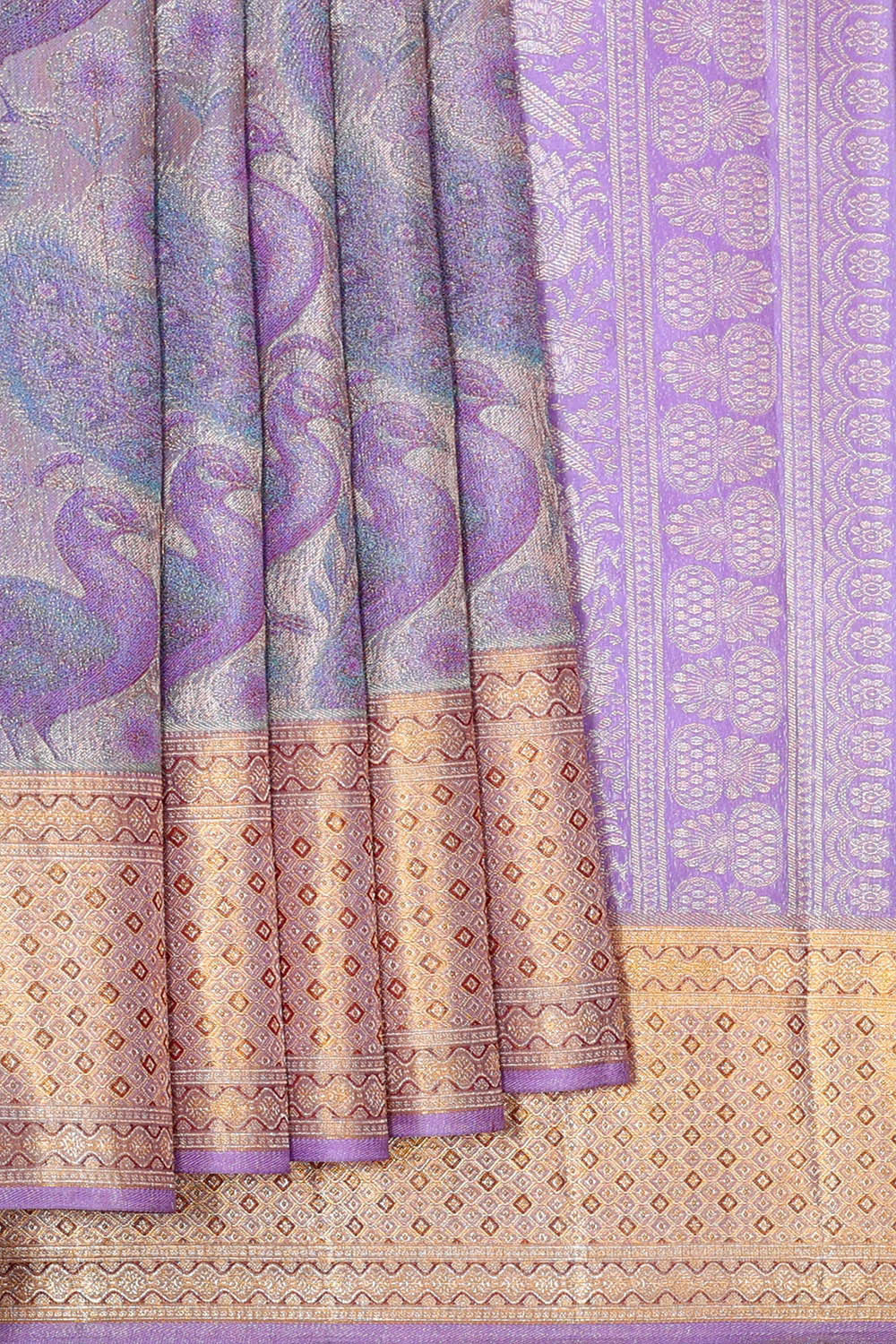 Image of Kanchipattu Lavender Brocade Saree