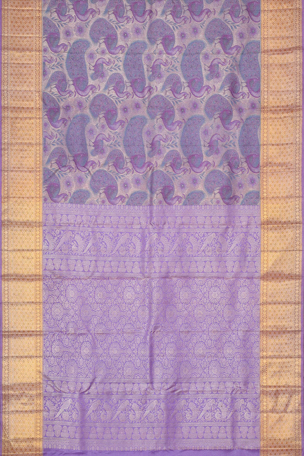 Image of Kanchipattu Lavender Brocade Saree