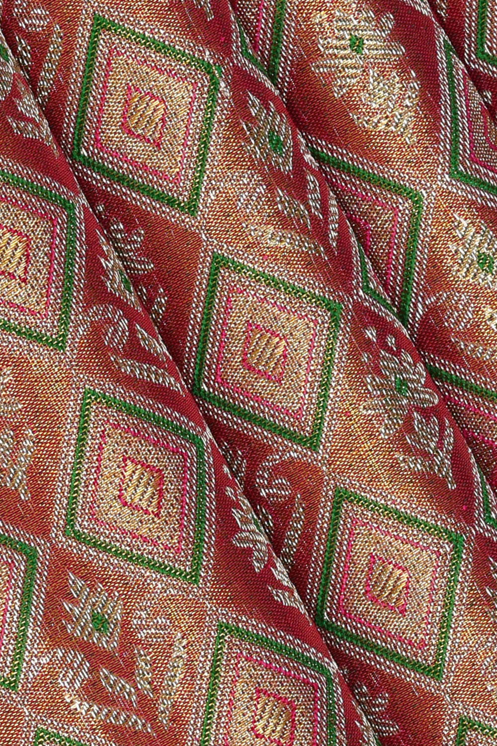 Image of Kanchipattu Golden Pink Tissue Brocade Saree