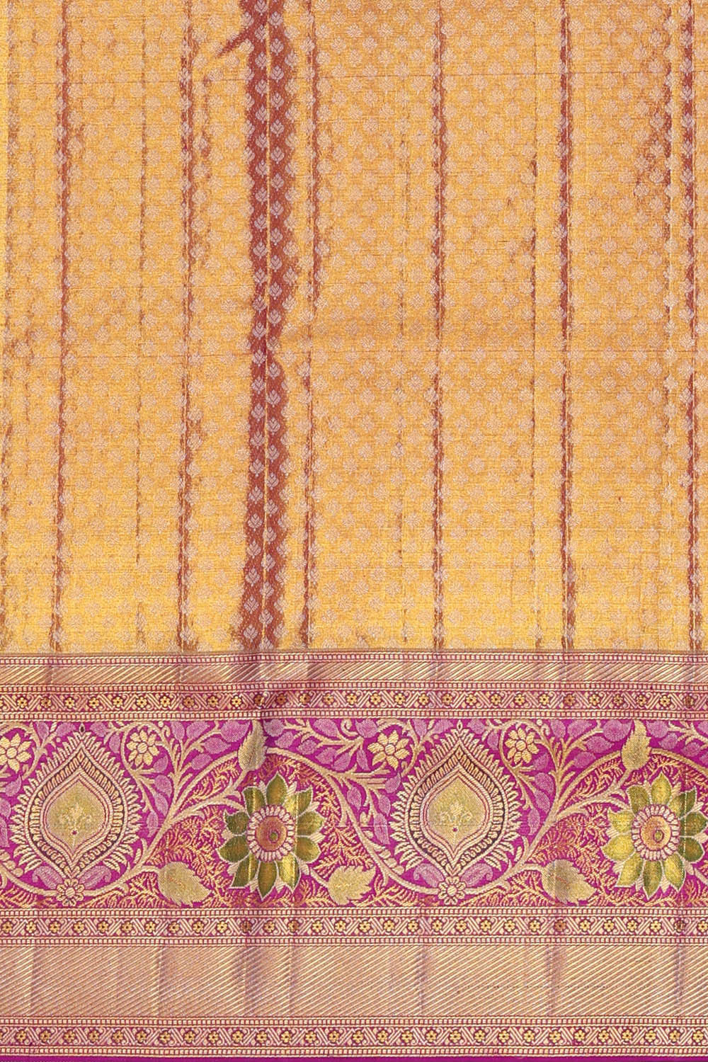 Image of Kanchipattu Golden Purple Tissue Brocade Saree