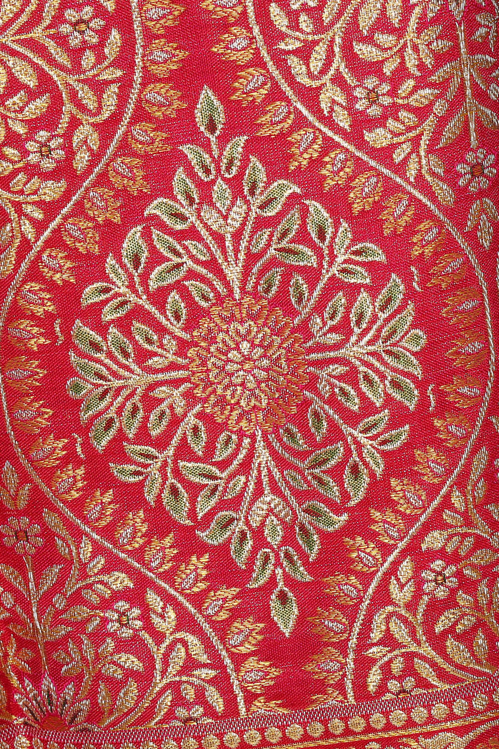 Image of Kanchipattu Pinkish Red Brocade Saree