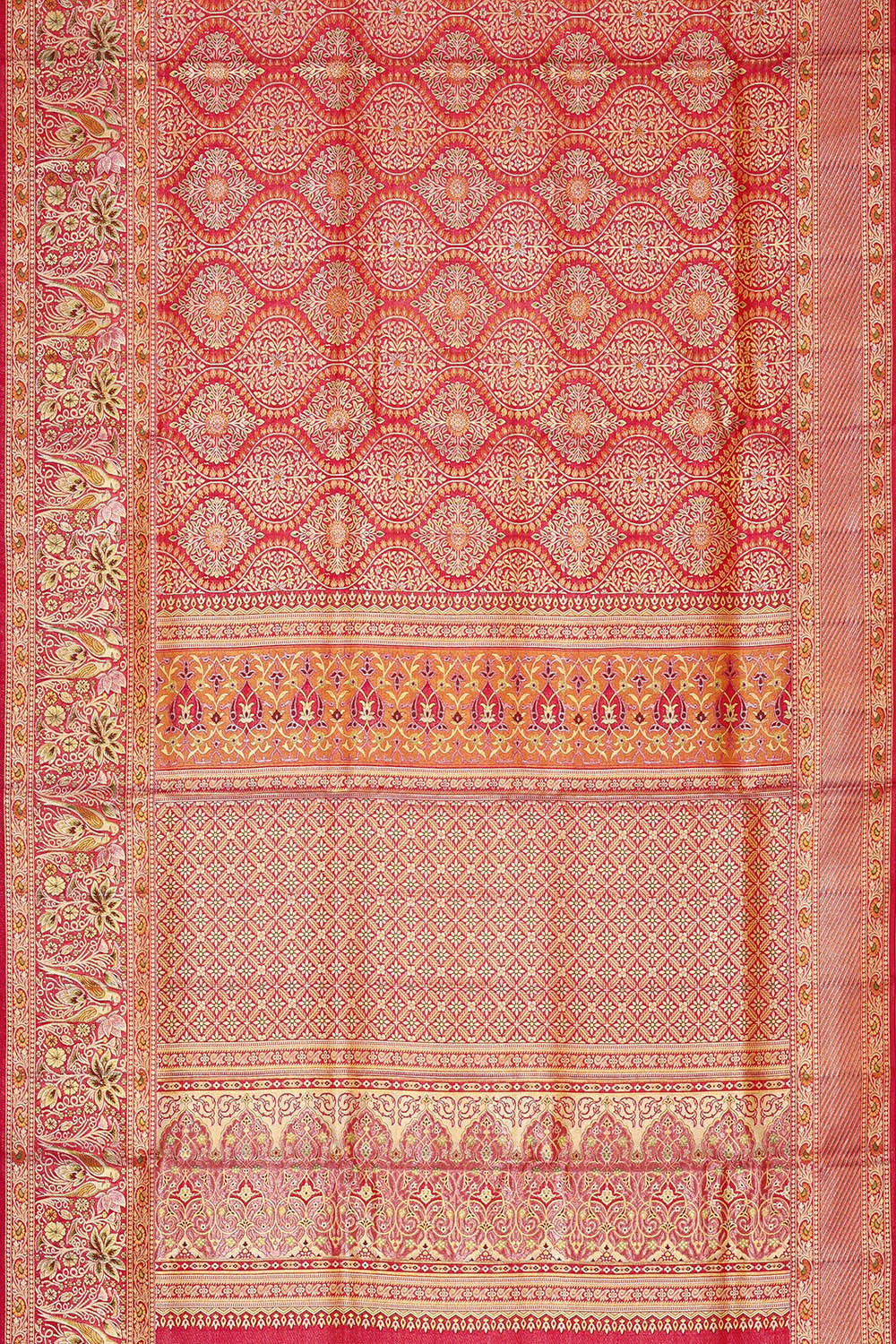Kanchipattu Pinkish Red Brocade Saree