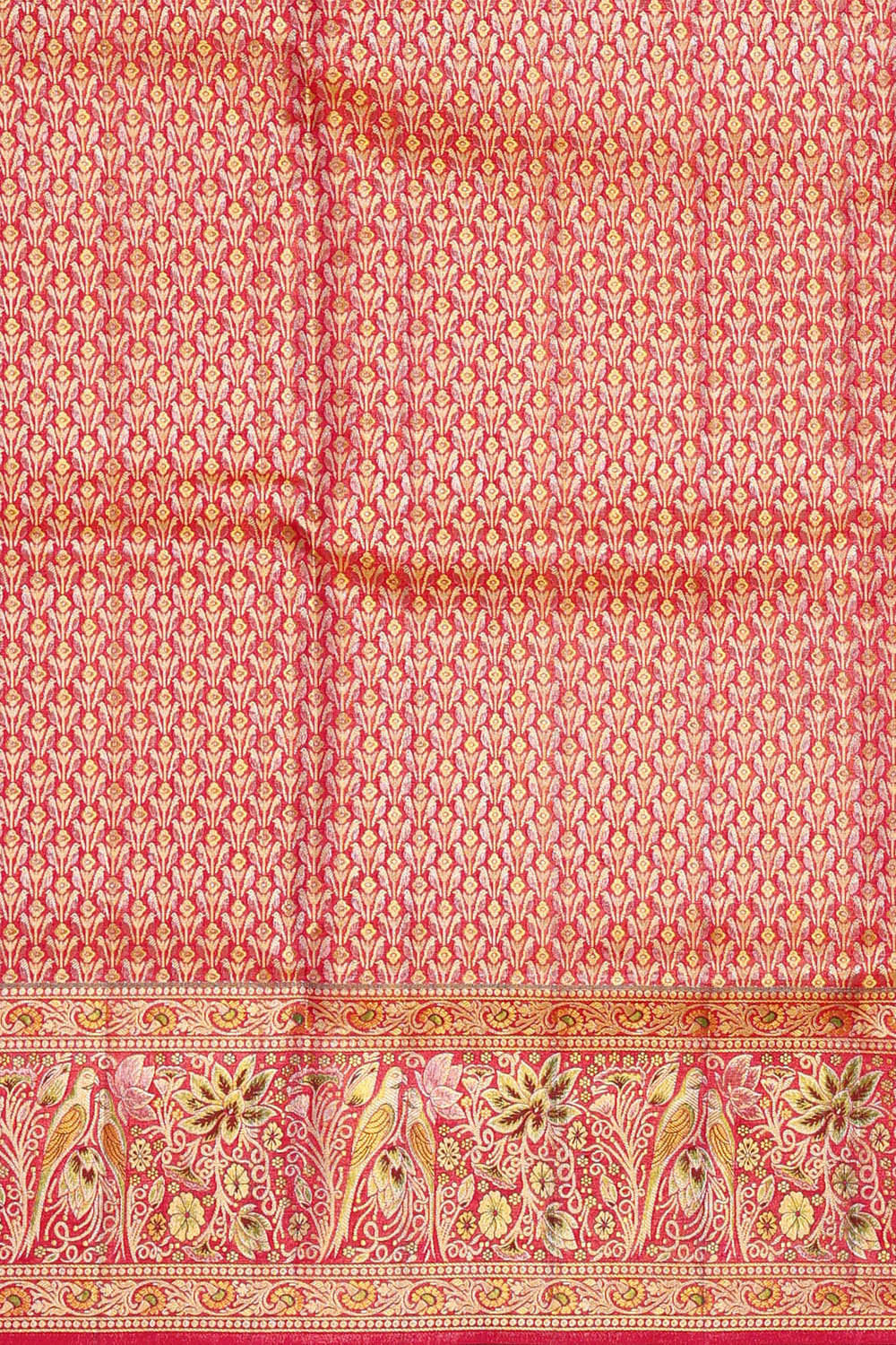 Kanchipattu Pinkish Red Brocade Saree