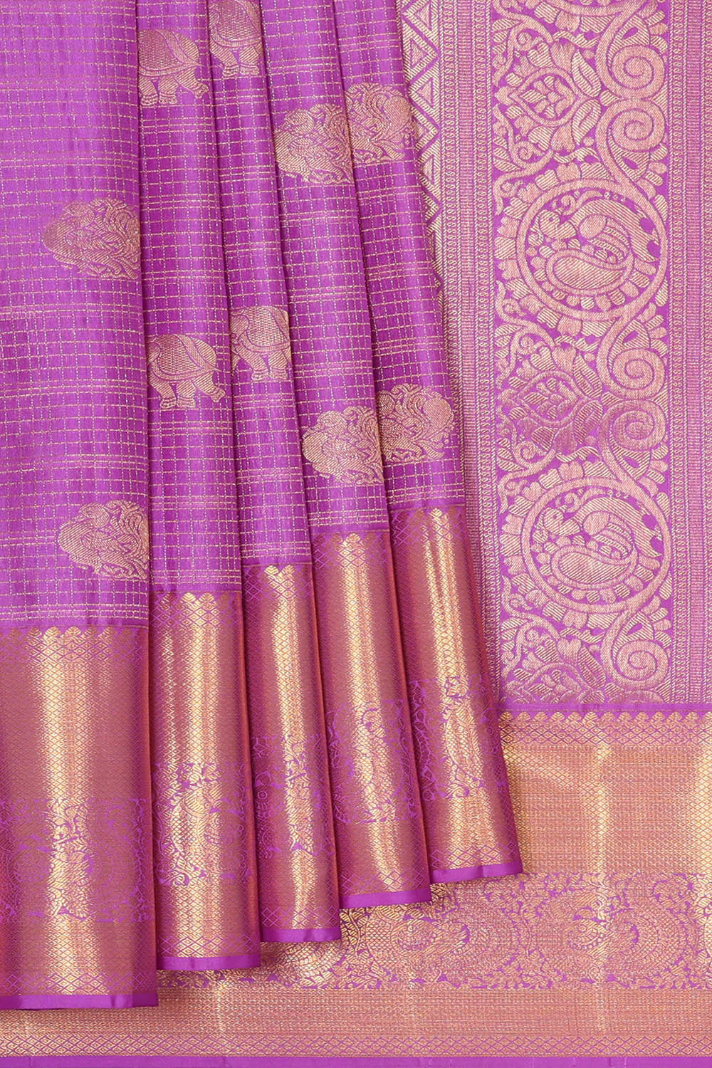 Image of Kanchipattu Lavender Pink Brocade Saree