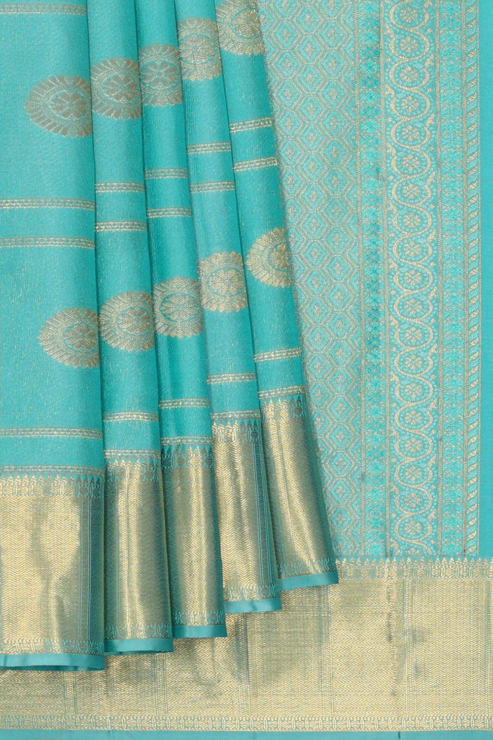 Kanchipattu Sky Blue Brocade Saree