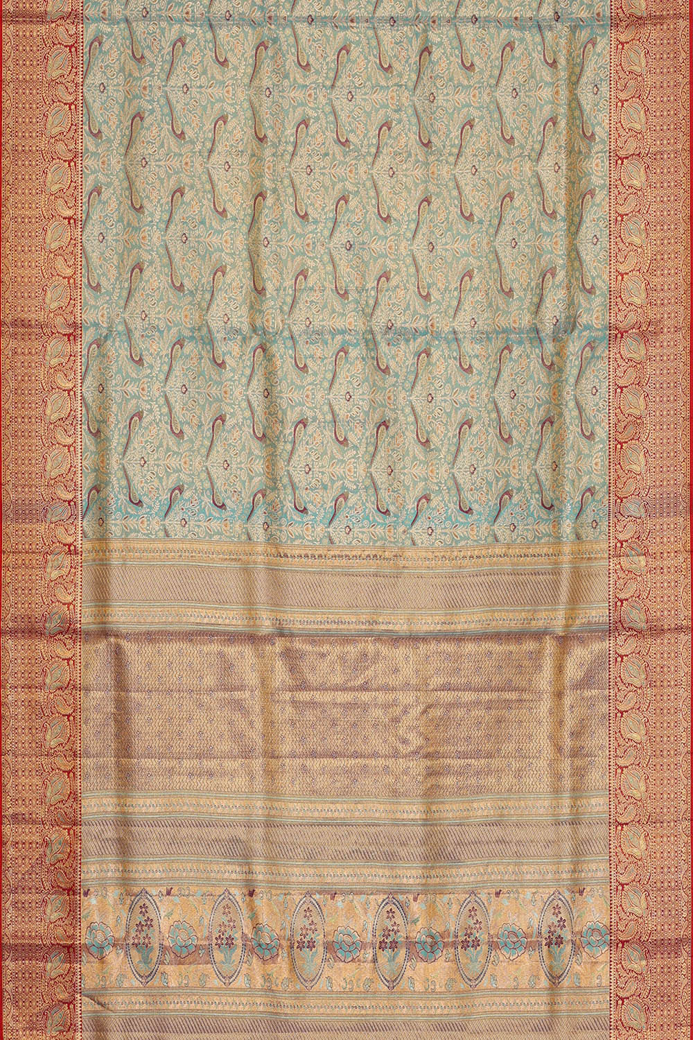 Image of Kanchipattu Blue Brocade Saree