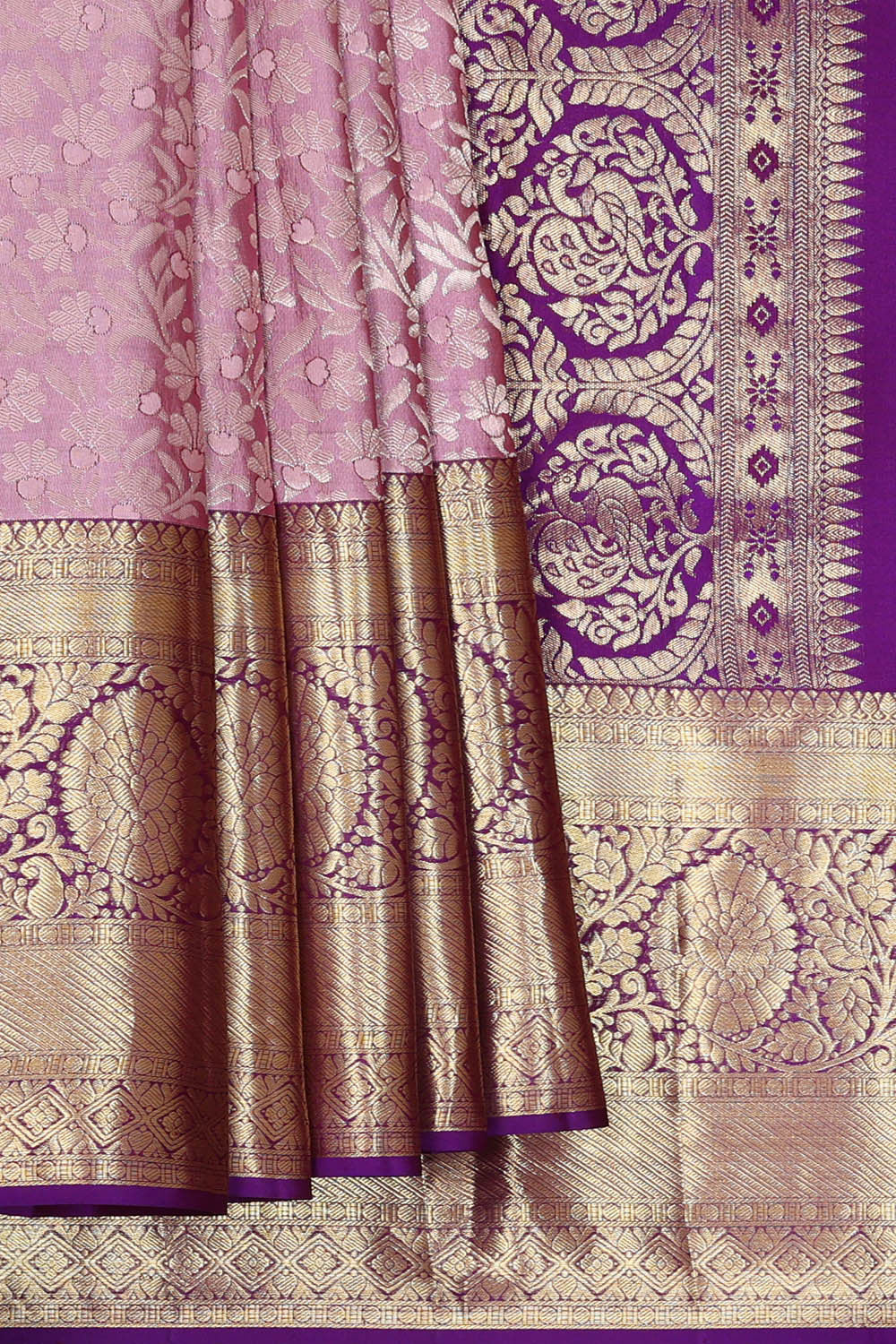 Image of Kanchipattu Light Lavender Brocade Saree