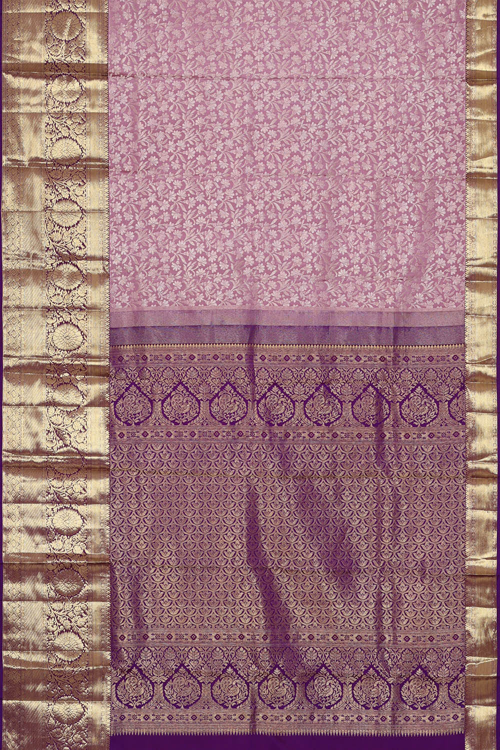 Image of Kanchipattu Light Lavender Brocade Saree