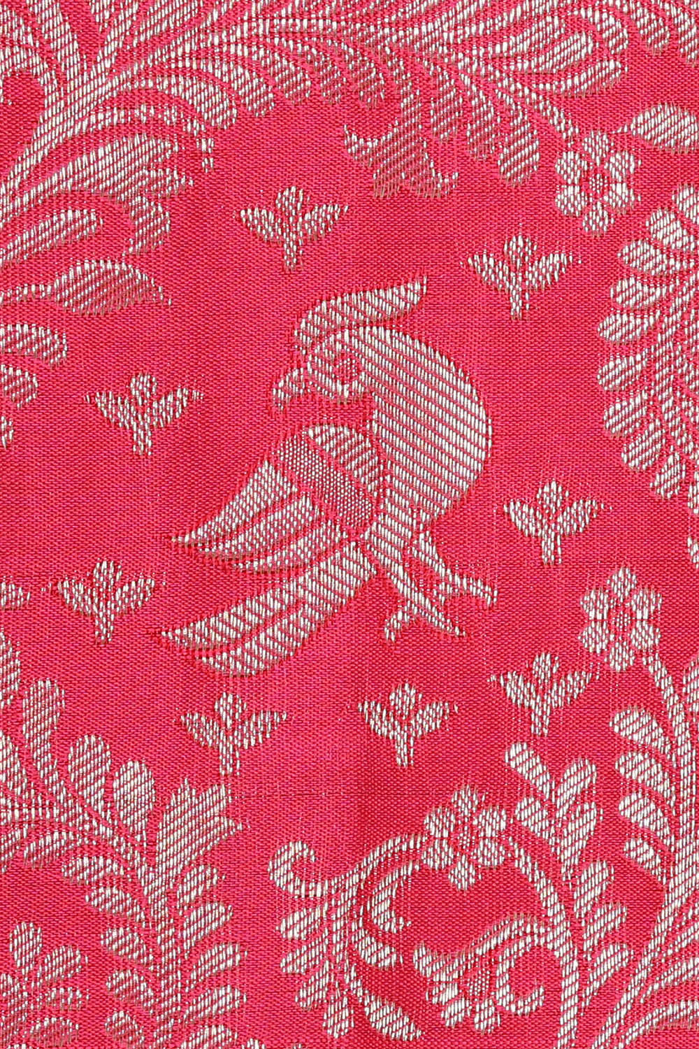 Image of Kanchipattu Reddish Pink Brocade Saree