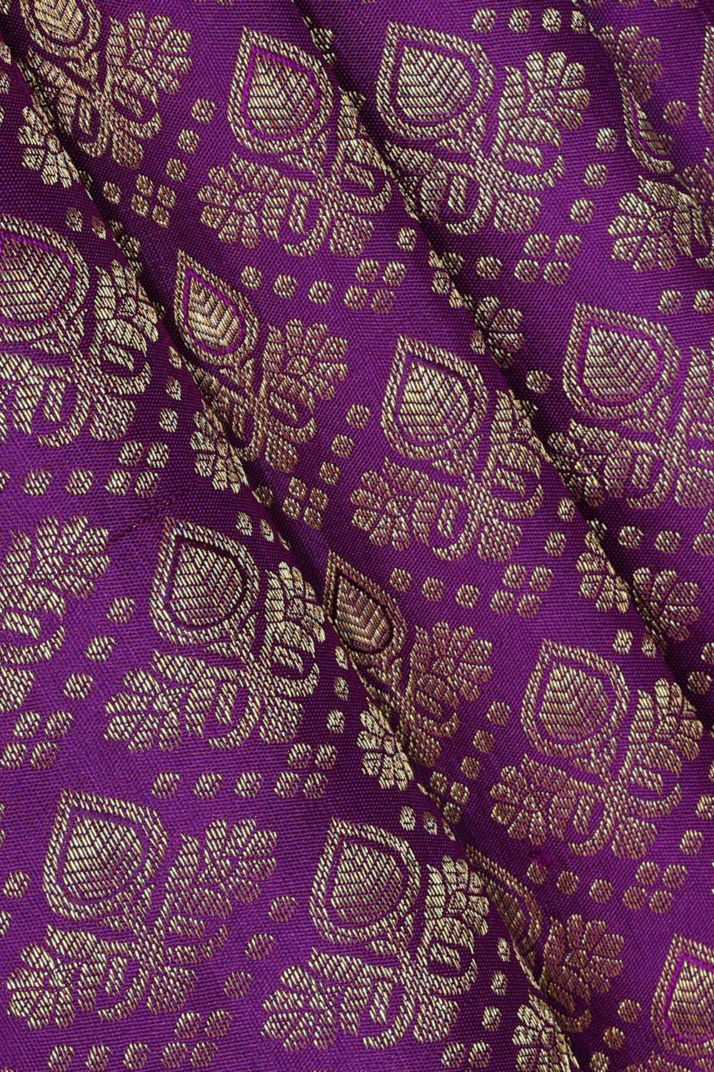 Image of Kanchipattu Purple Brocade Saree