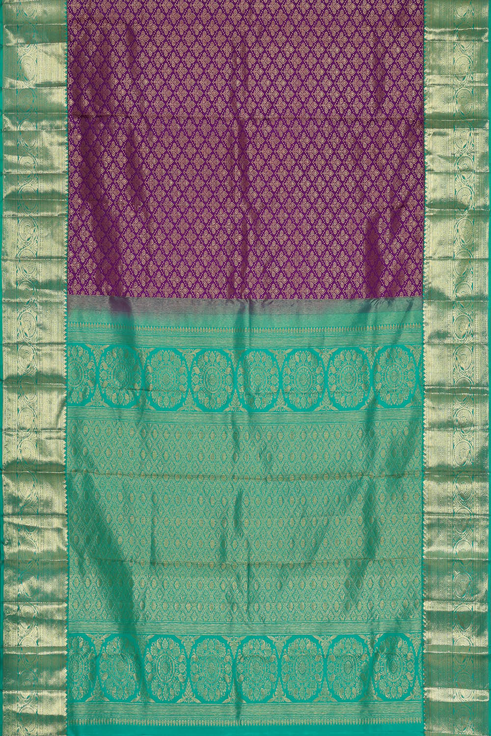 Image of Kanchipattu Purple Brocade Saree