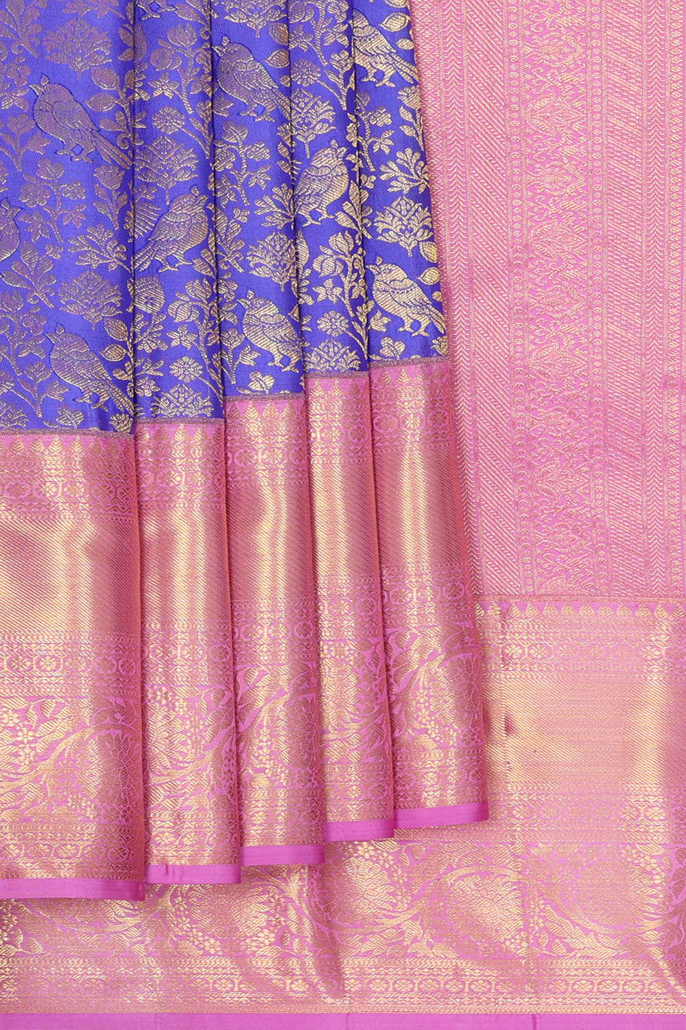 Kanchipattu Royal Blue Brocade Saree