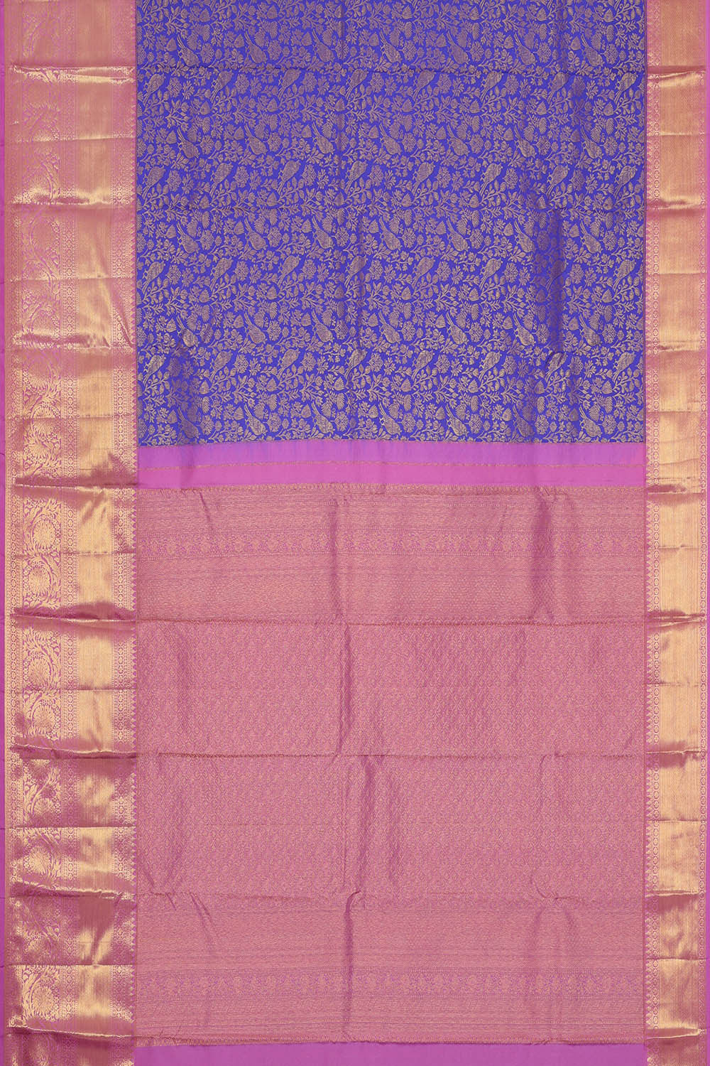 Image of Kanchipattu Royal Blue Brocade Saree