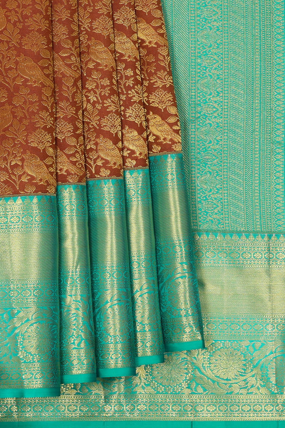 Kanchipattu Brown Brocade Saree