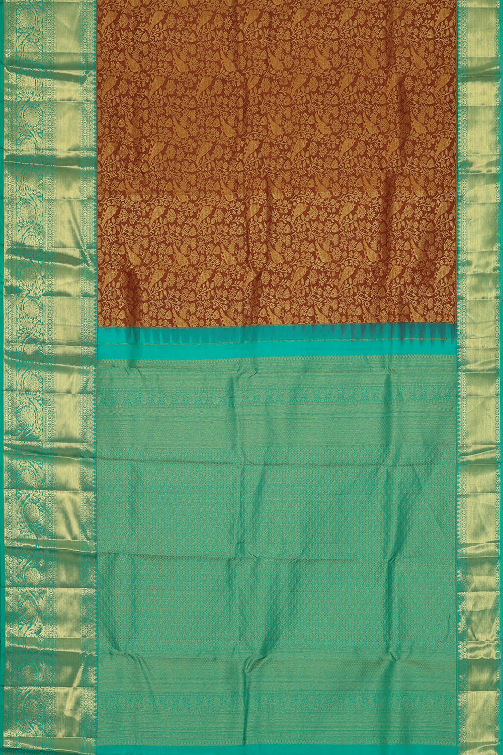 Image of Kanchipattu Brown Brocade Saree