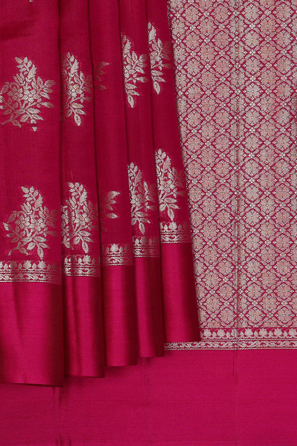 Image of Pinkish Red Silk Saree