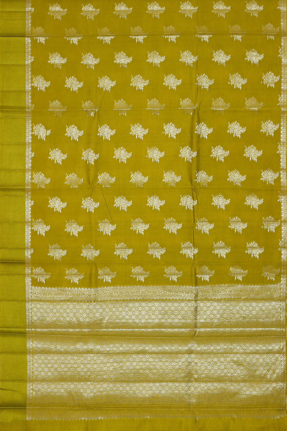 Image of Parrot Green Silk Saree