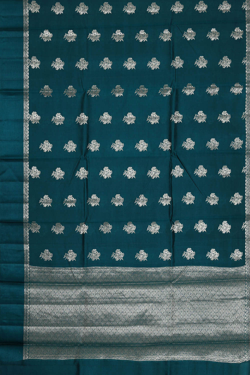 Image of Peacock Blue Silk Saree