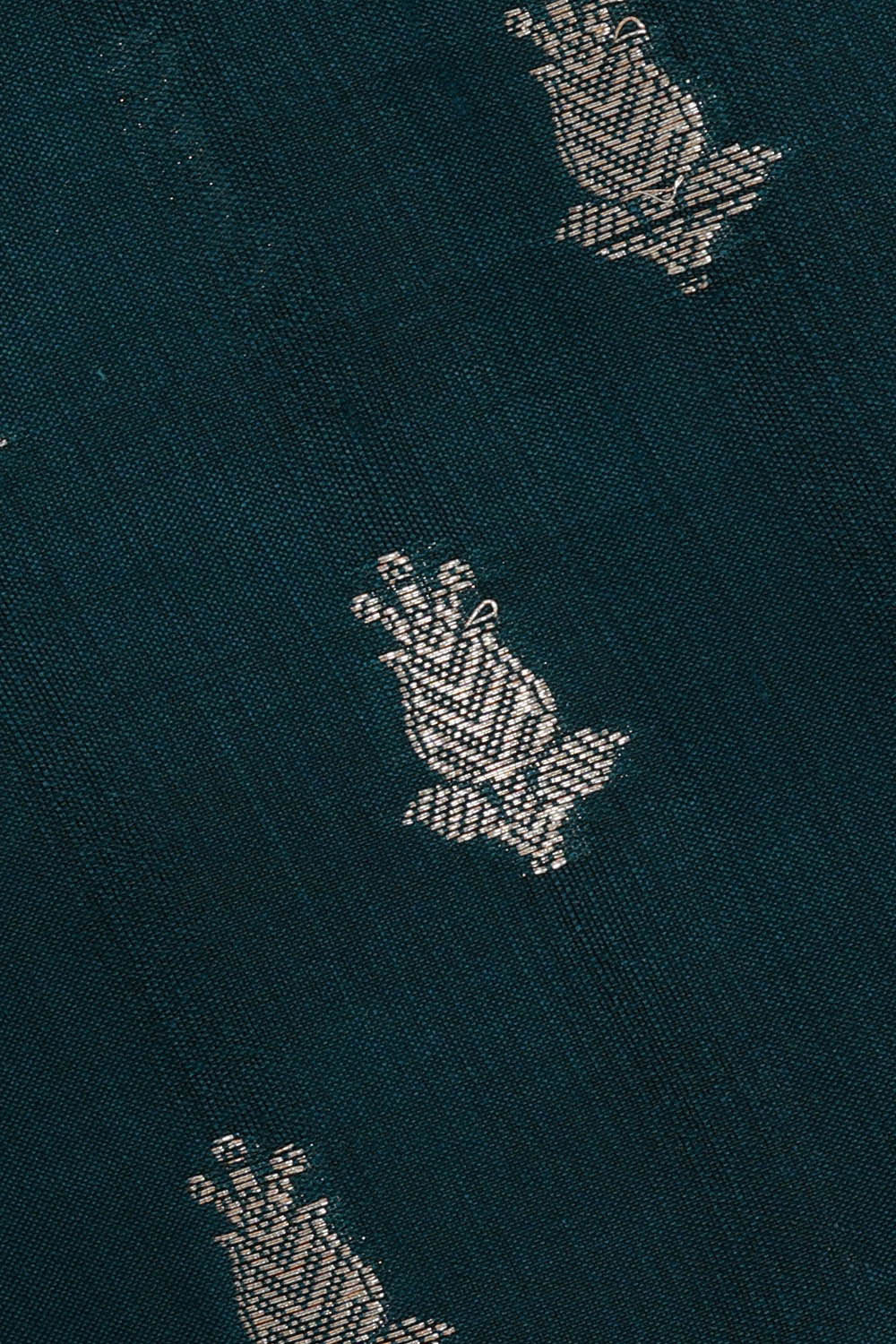 Image of Peacock Blue Silk Saree
