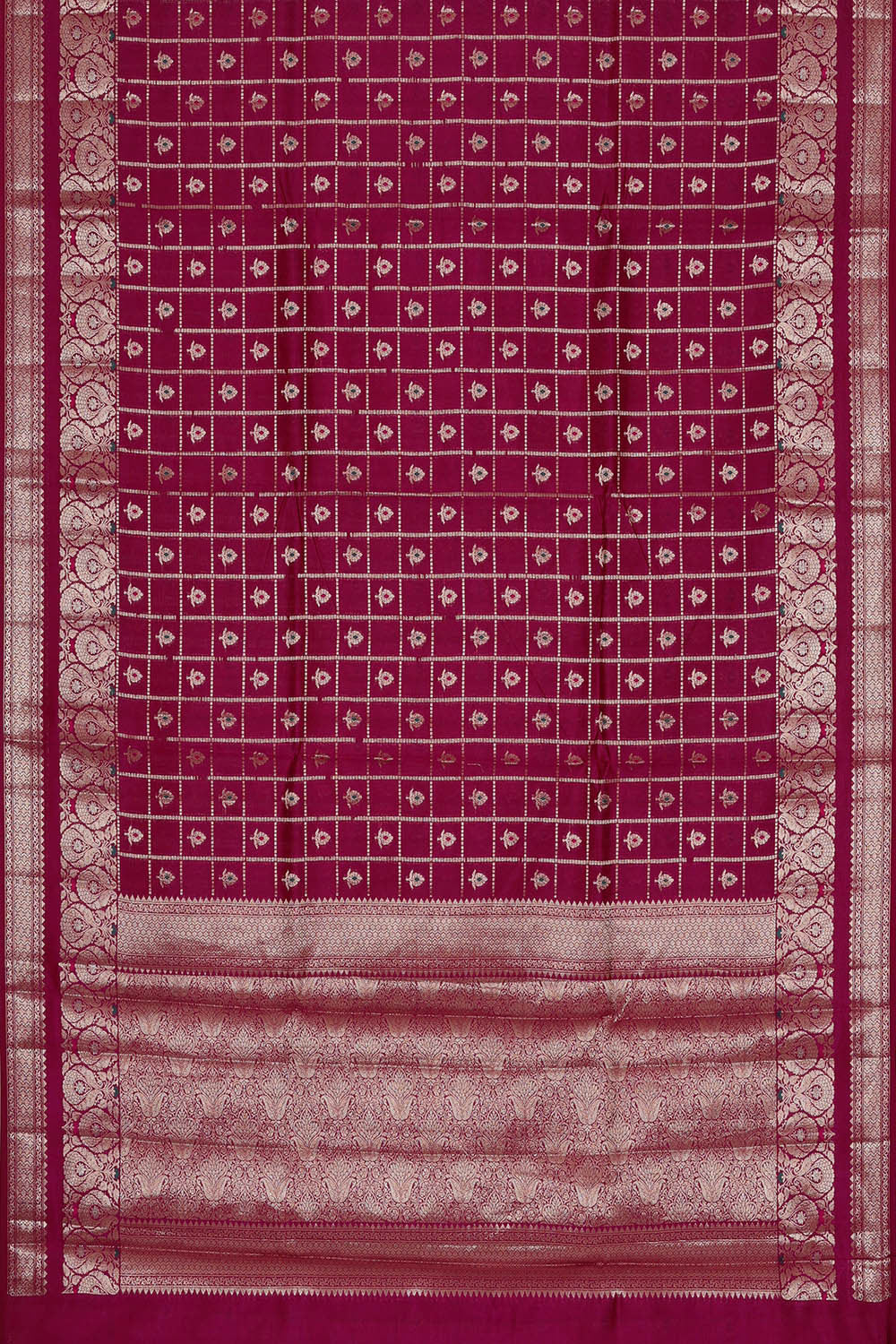 Image of Magenta Red Silk Saree