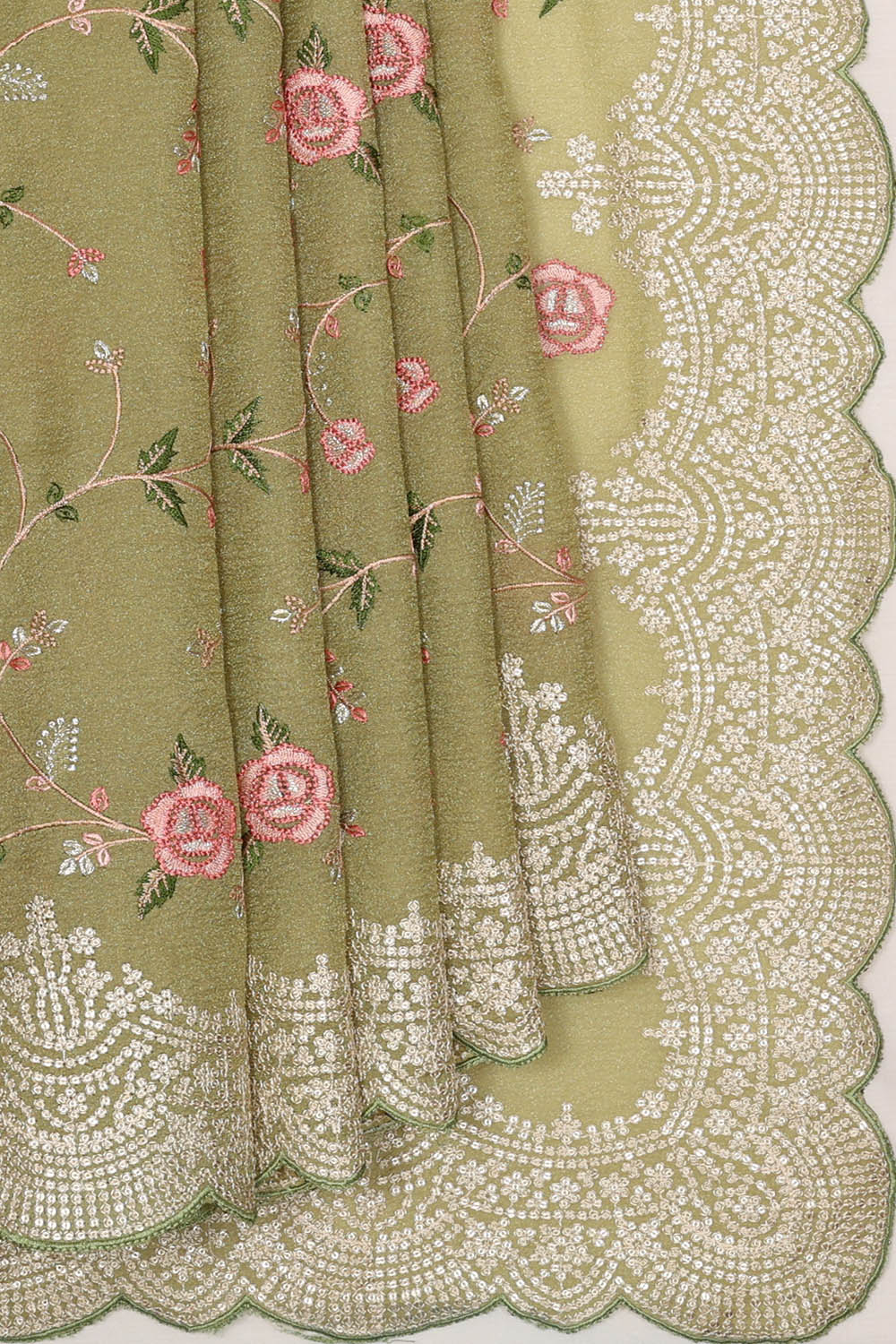 Image of Kora Silk Green Saree