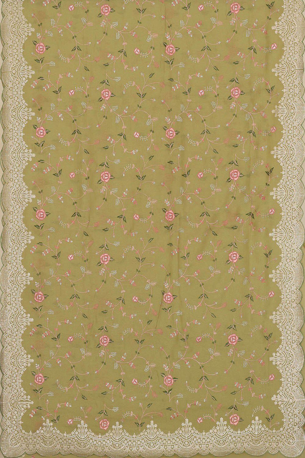 Image of Kora Silk Green Saree