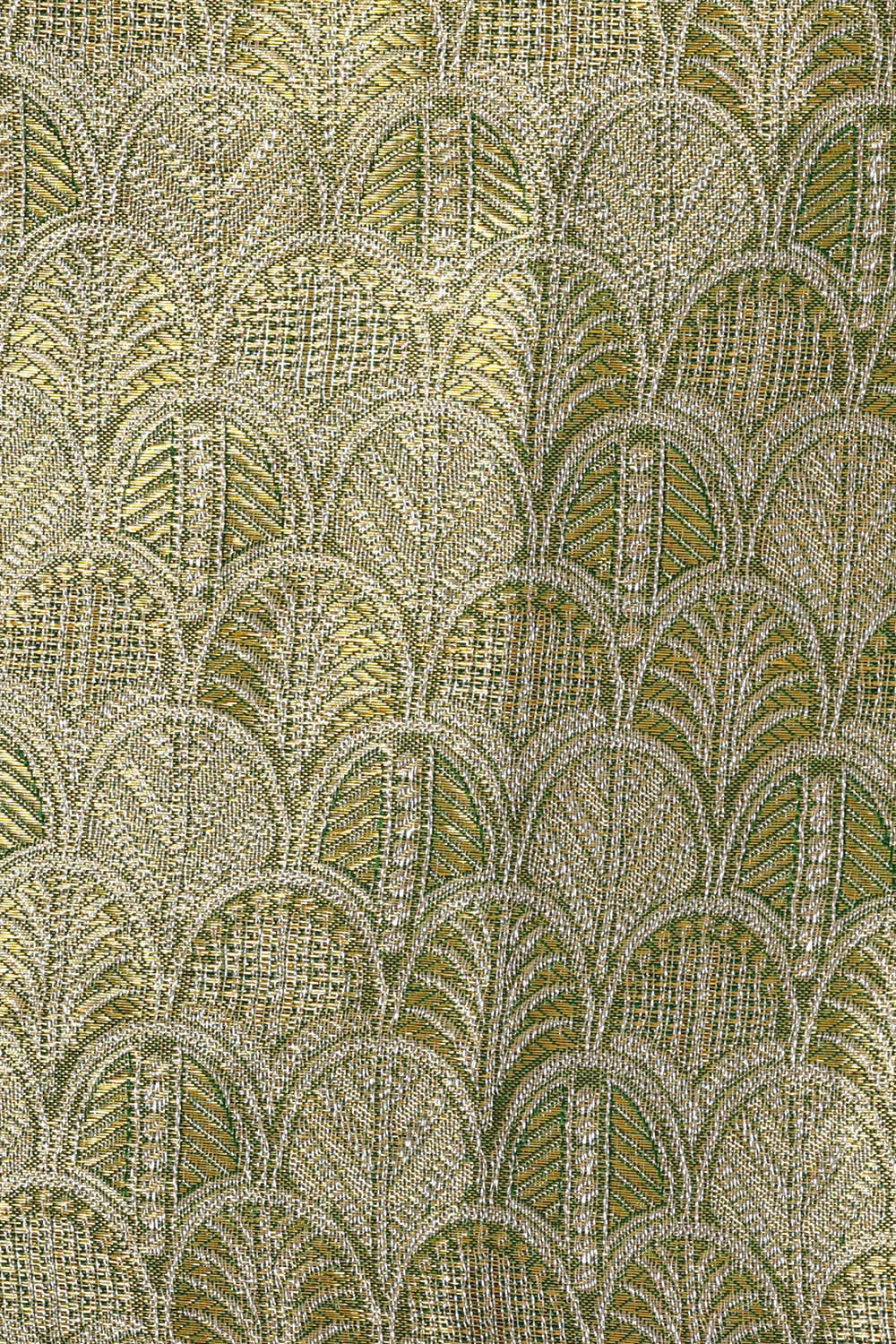 Kanchipattu Golden Green Brocade Saree