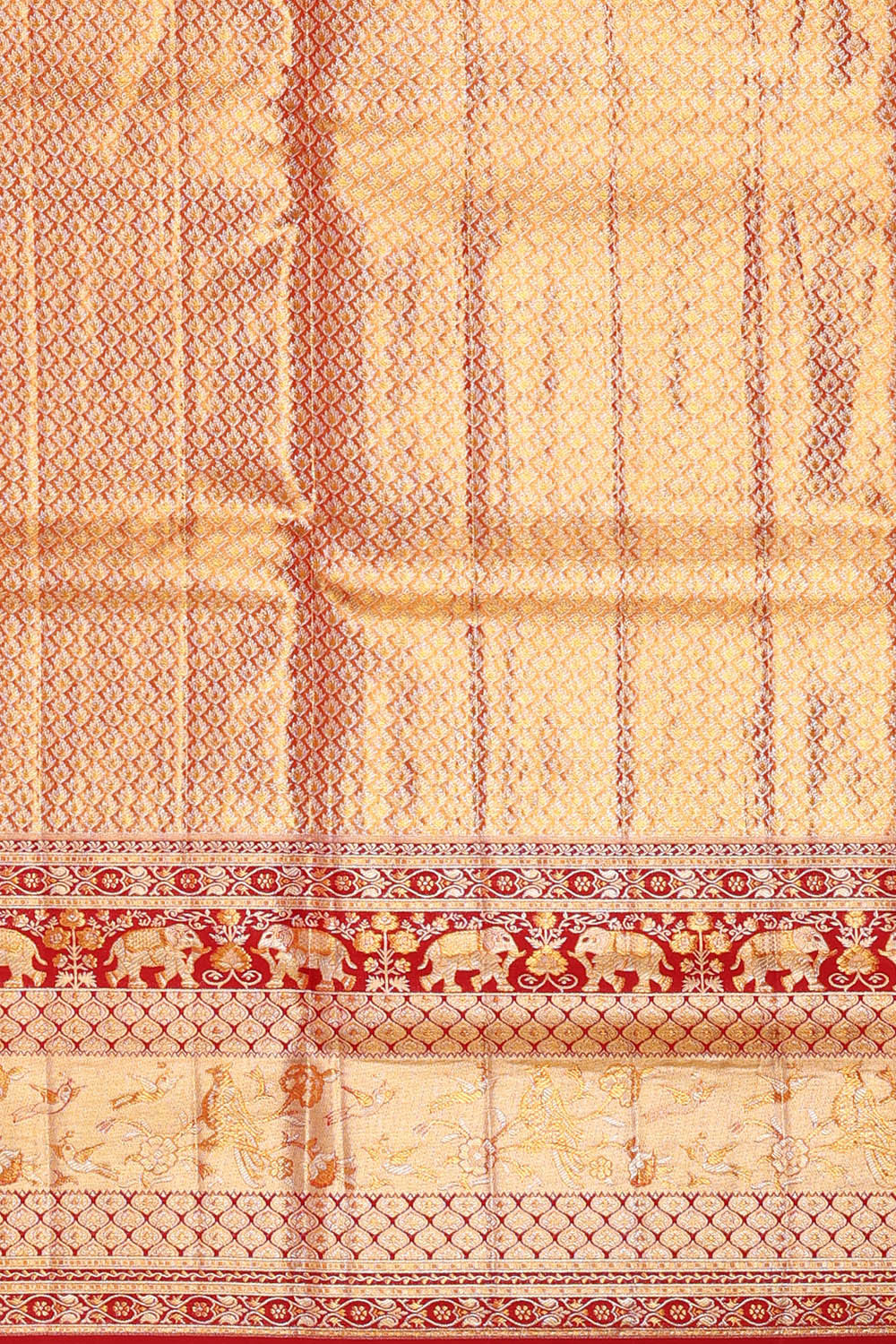 Image of Kanchipattu Golden Yellow Brocade Saree