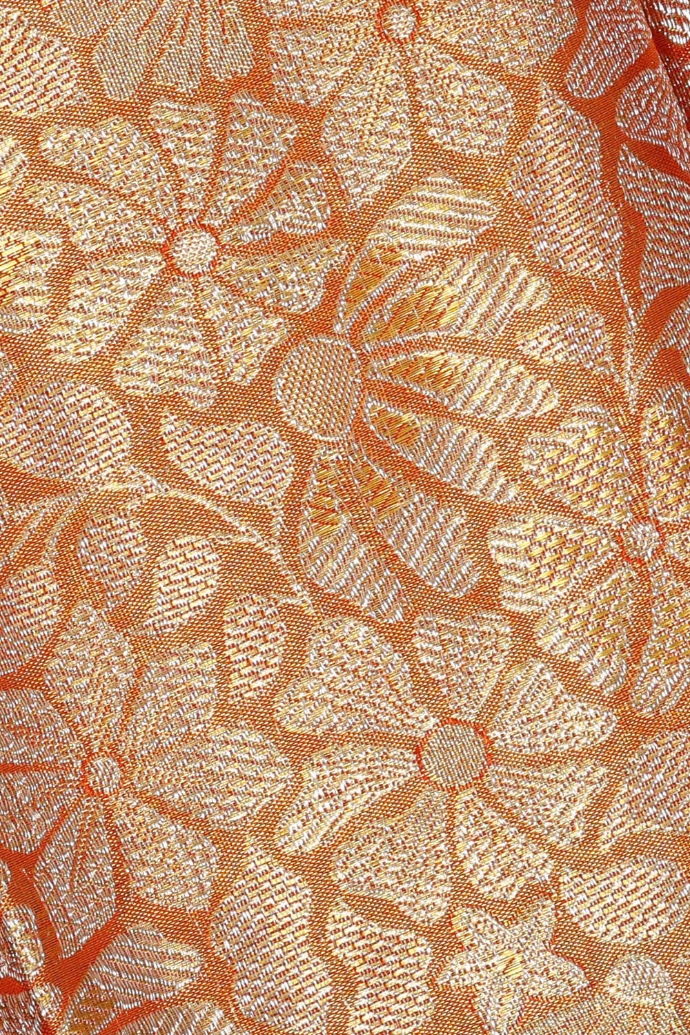 Image of Kanchipattu Orange Brocade Saree