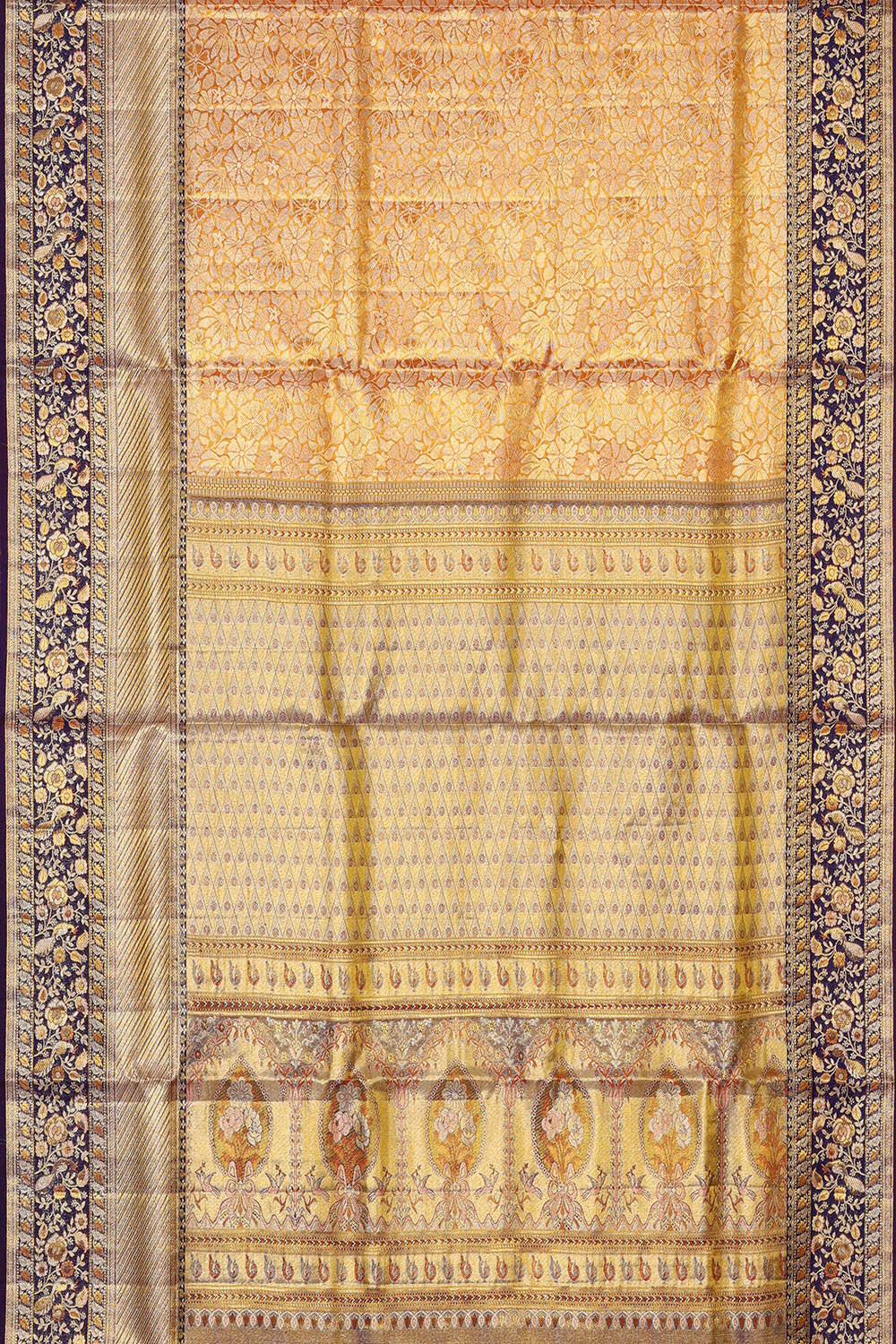 Kanchipattu Orange Brocade Saree