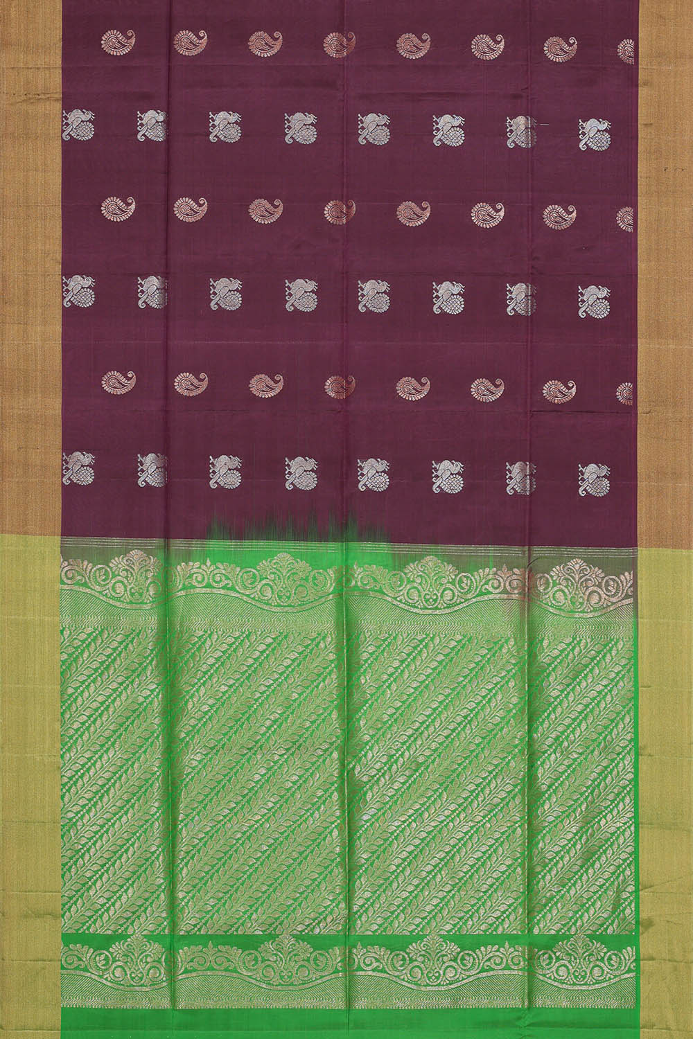 Image of South Silk Dark Purple Saree