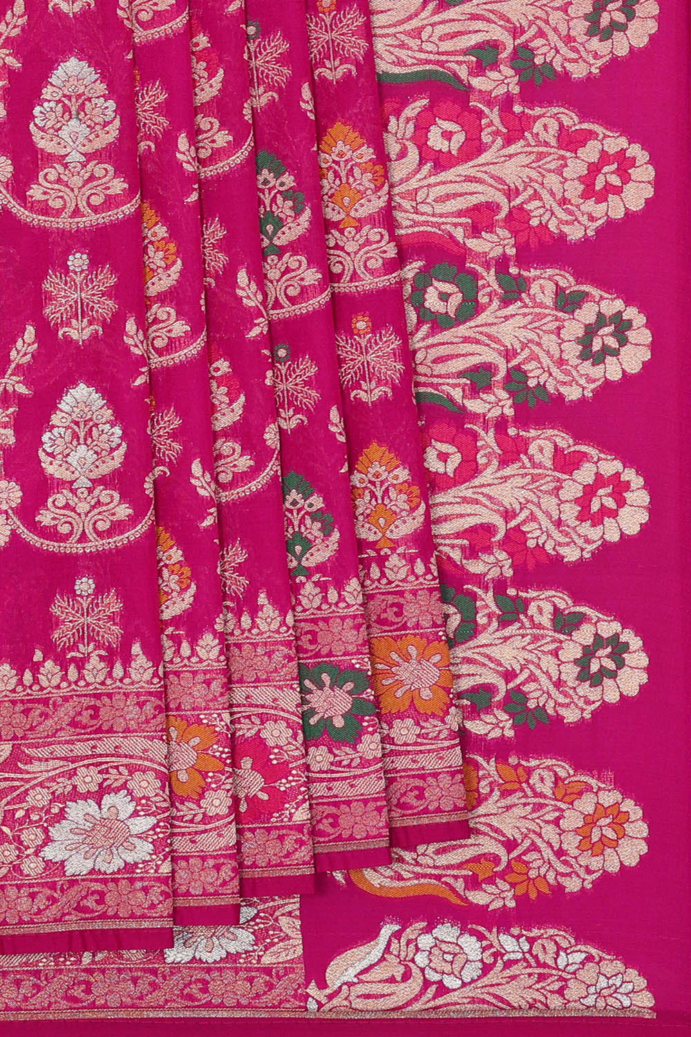 Image of Banarasi Silk Magenta Pink Saree