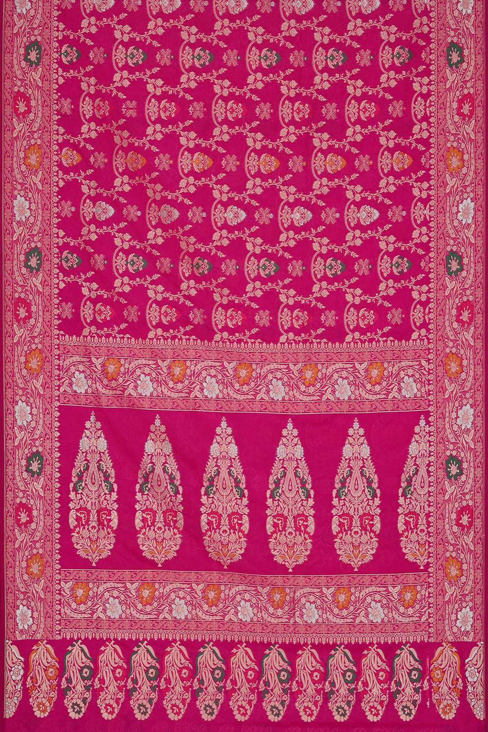 Image of Banarasi Silk Magenta Pink Saree