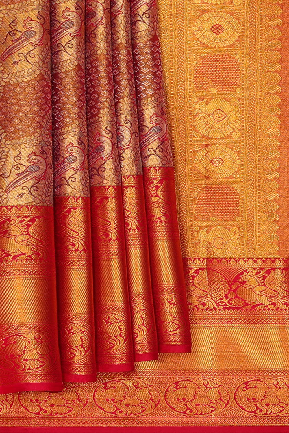 Image of Kanchipattu Gold Tissue Brocade Saree