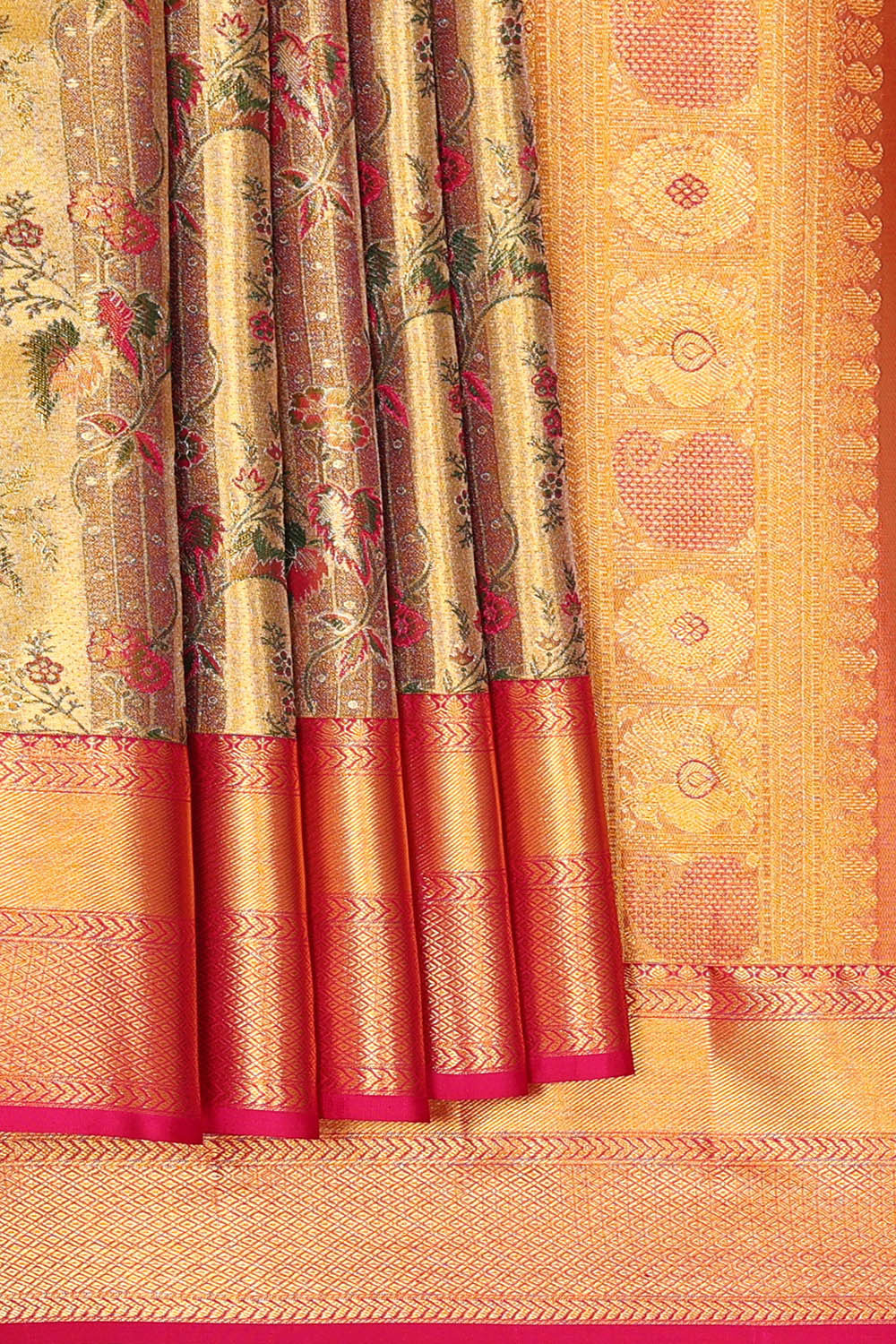 Image of Kanchipattu Gold Tissue Brocade Saree