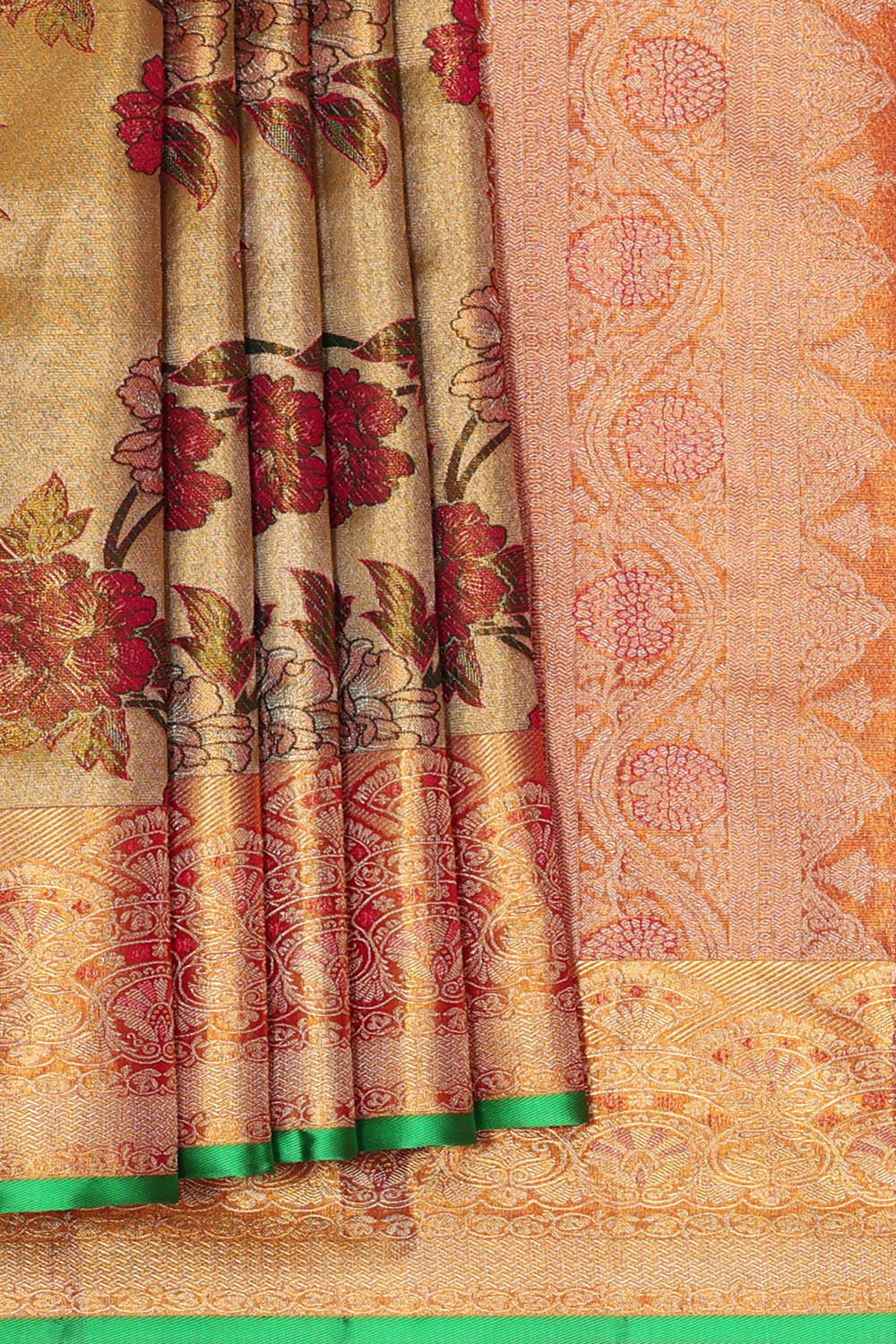 Kanchipattu Gold Tissue Brocade Saree