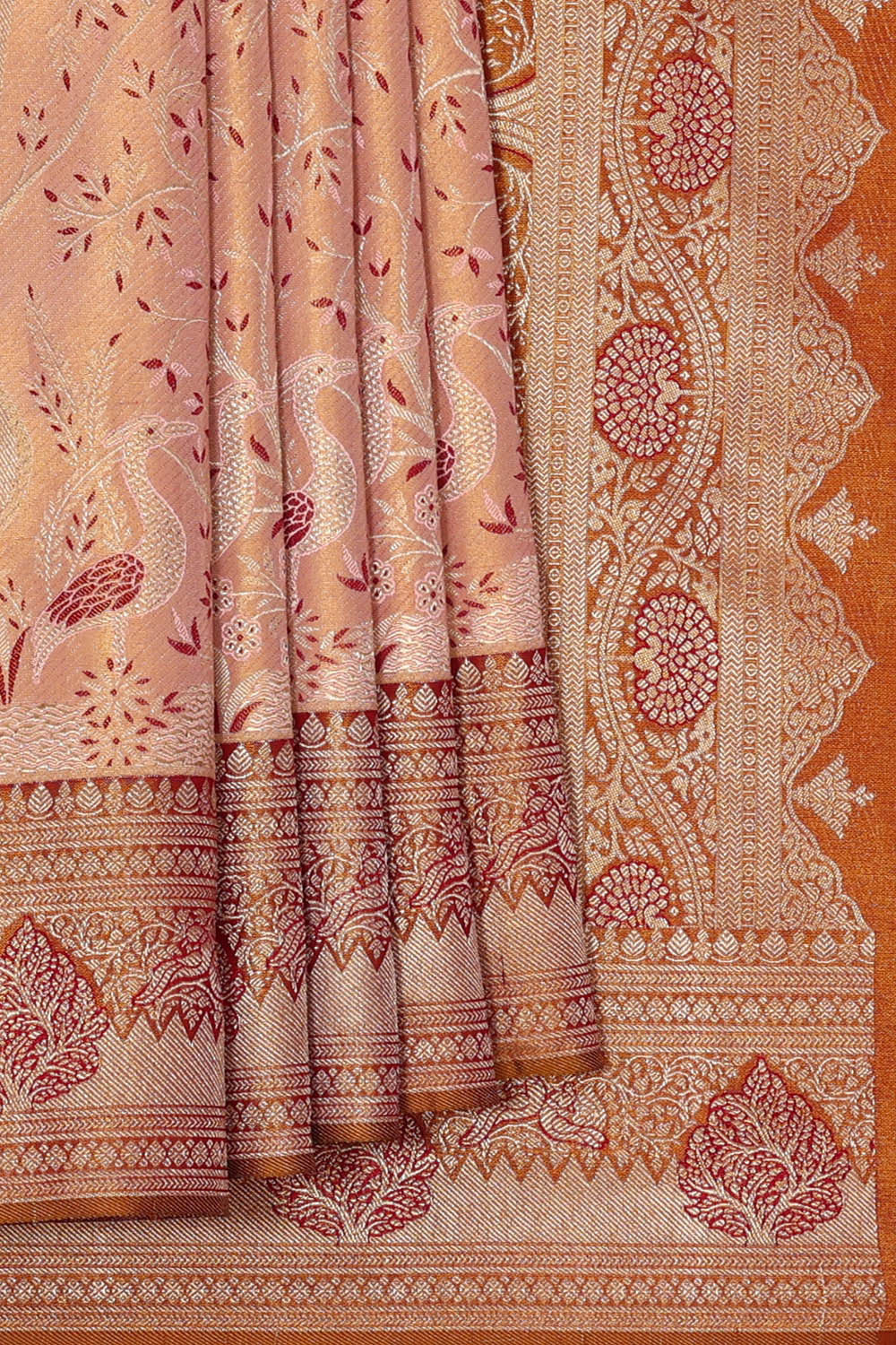 Image of Kanchipattu Pink Brocade Saree
