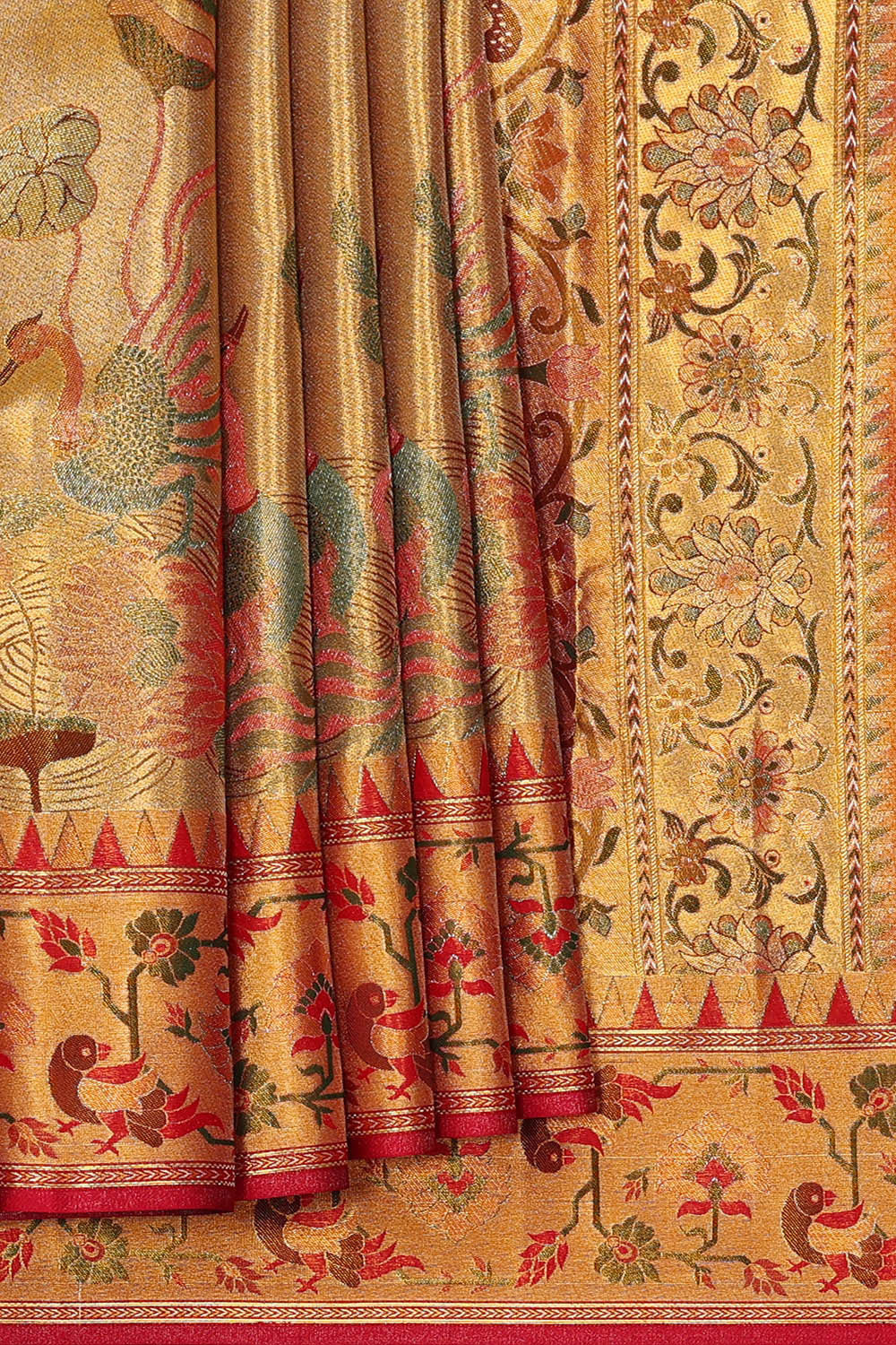 Image of Kanchipattu Gold Tissue Brocade Saree