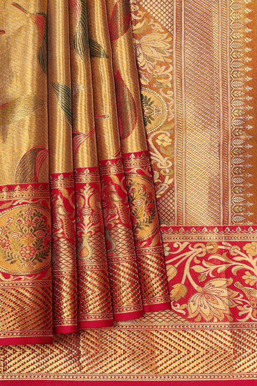 Image of Kanchipattu Gold Tissue Brocade Saree