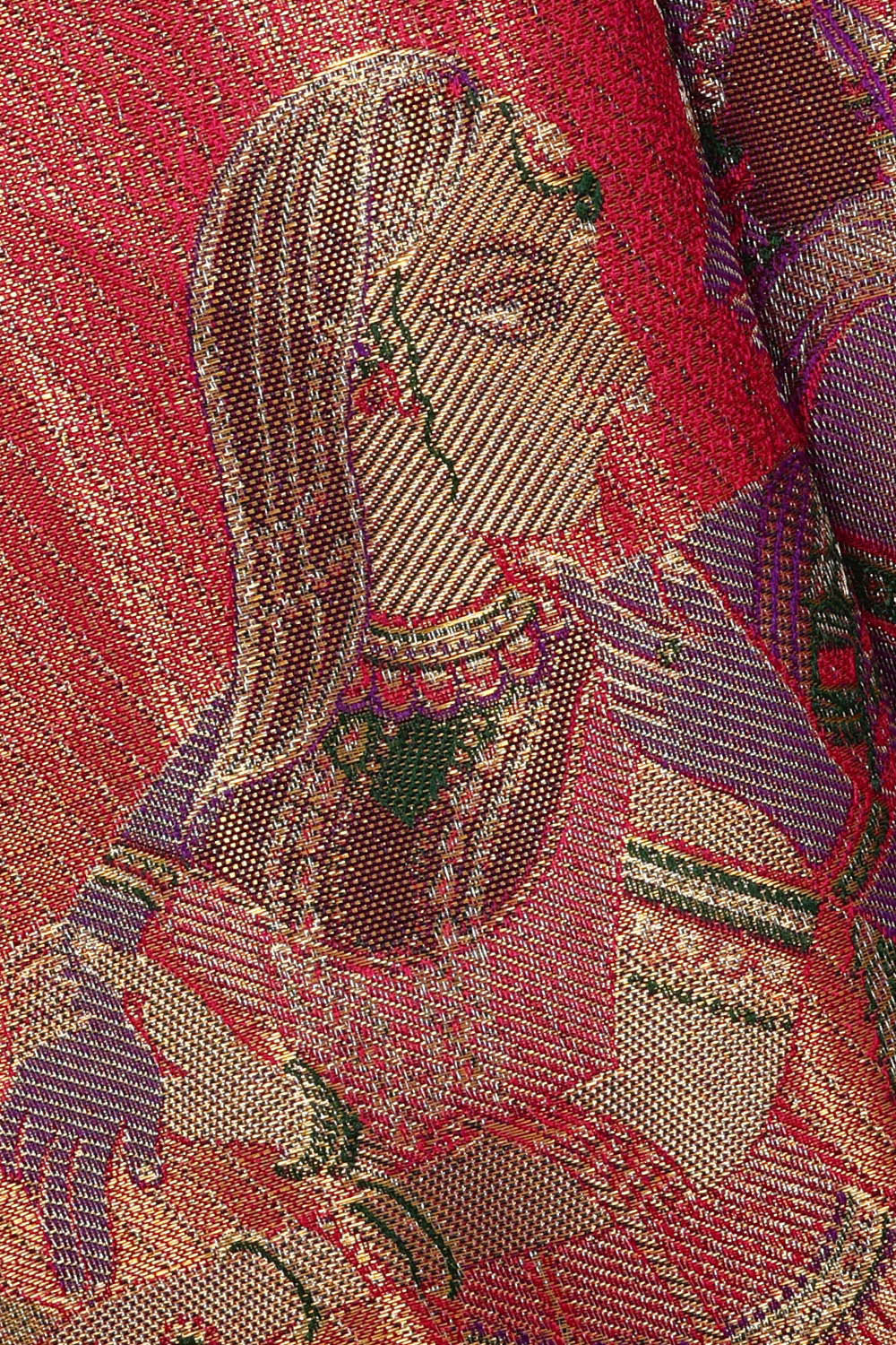 Image of Kanchipattu Golden Green Brocade Saree