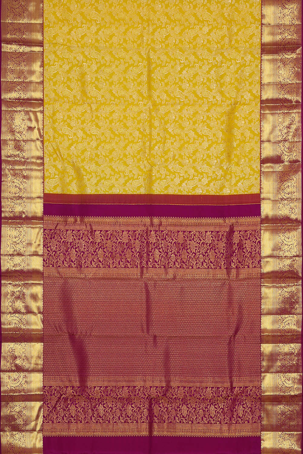 Image of Kanchipattu Yellow Brocade Saree