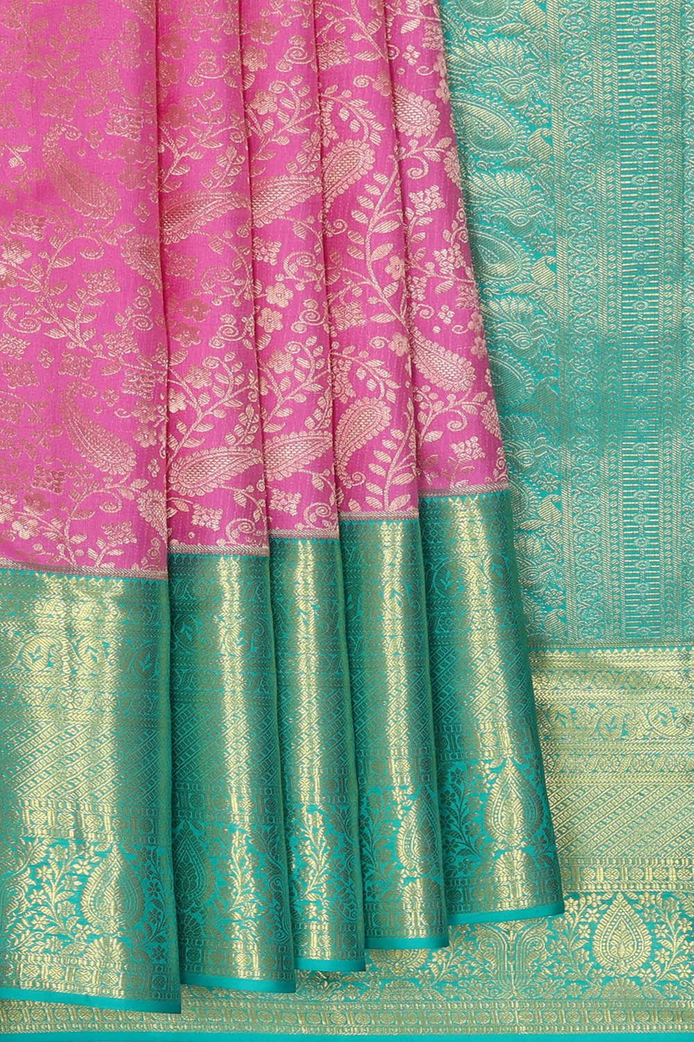 Kanchipattu Pink Brocade Saree