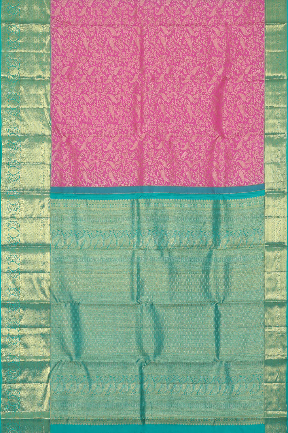Image of Kanchipattu Pink Brocade Saree