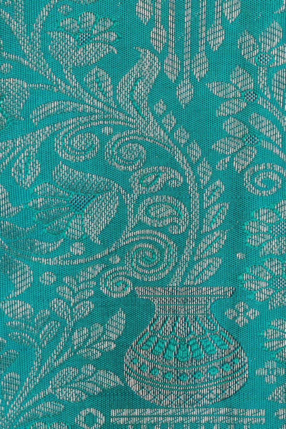 Image of Kanchipattu Ocean Blue Brocade Saree