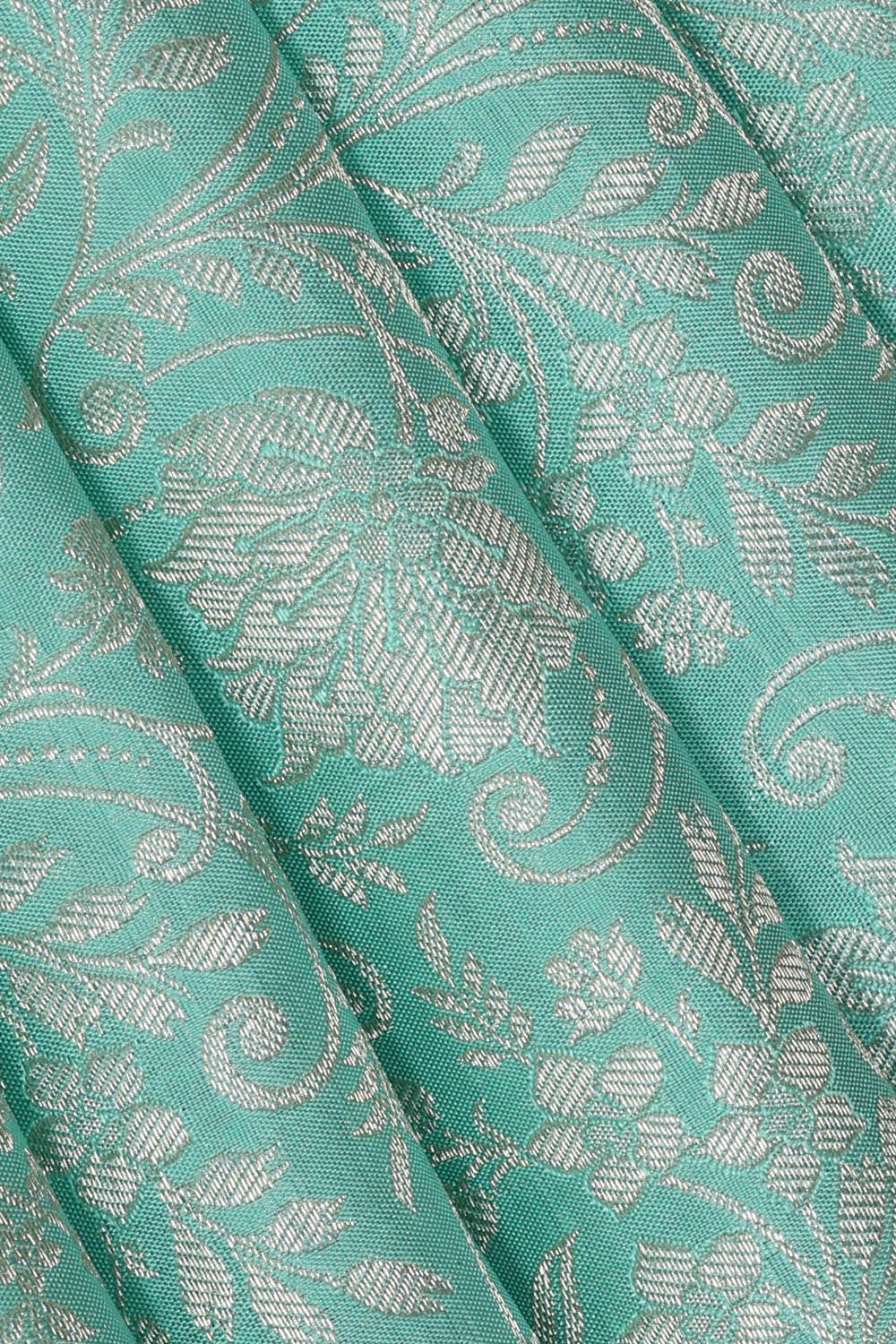 Image of Kanchipattu Sea Blue Brocade Saree