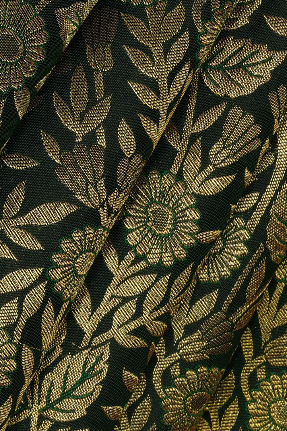 Image of Kanchipattu Bottle Green Brocade Saree