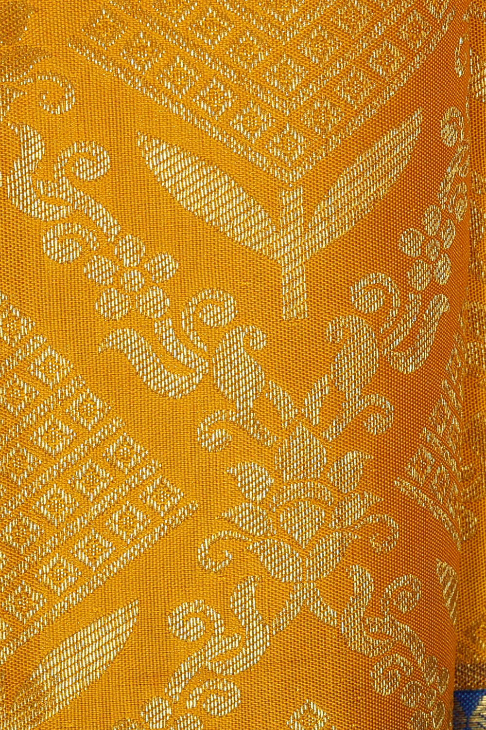 Image of Kanchipattu Haldi Yellow Brocade Saree