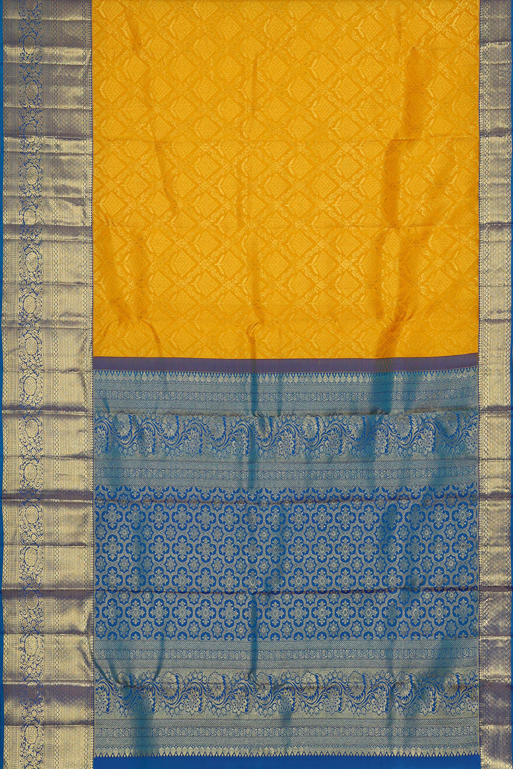 Image of Kanchipattu Haldi Yellow Brocade Saree