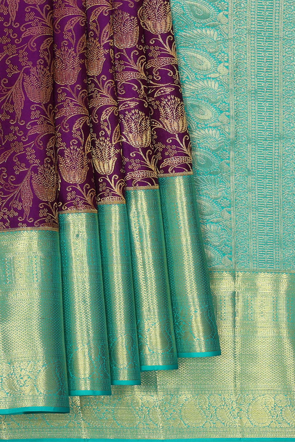 Kanchipattu Purple Brocade Saree